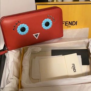 Fendi owl zipper wallet